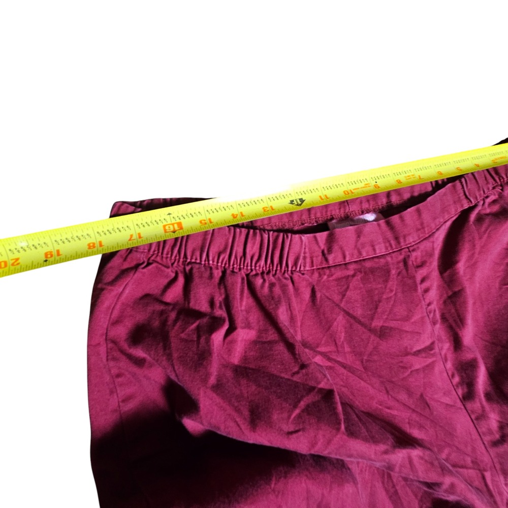 Woman Within Pull-On Khaki Trouser Pants 24W/30‎ Straight Leg Elastic Waist Red - Picture 6 of 8